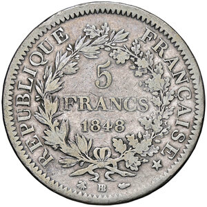 reverse: FRANCIA, Seconda Repubblica - 5 Franchi, 1851 A