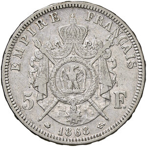 reverse: FRANCIA, Napoleone III - 5 Franchi, 1868