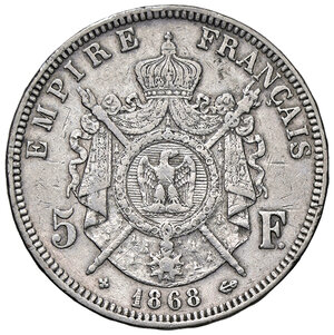 reverse: FRANCIA, Napoleone III - 5 Franchi, 1868