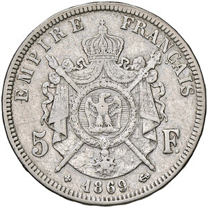 reverse: FRANCIA, Napoleone III - 5 Franchi, 1869