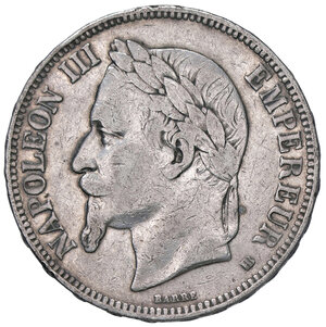 obverse: FRANCIA, Napoleone III - 5 Franchi, 1869