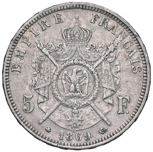 reverse: FRANCIA, Napoleone III - 5 Franchi, 1869