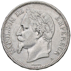 obverse: FRANCIA, Napoleone III - 5 Franchi, 1870