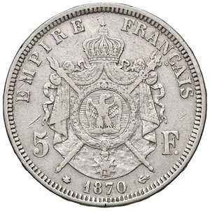 reverse: FRANCIA, Napoleone III - 5 Franchi, 1870