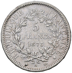 reverse: FRANCIA, Terza Repubblica - 5 Franchi, 1873 A