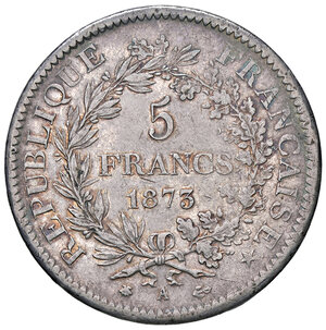 reverse: FRANCIA, Terza Repubblica - 5 Franchi, 1873 A