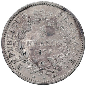 reverse: FRANCIA, Terza Repubblica - 5 Franchi, 1875 A