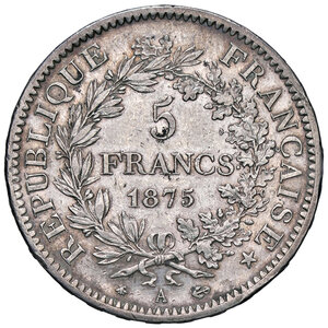 reverse: FRANCIA, Terza Repubblica - 5 Franchi, 1875 A