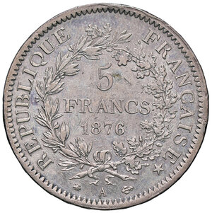 reverse: FRANCIA, Terza Repubblica - 5 Franchi, 1876 A