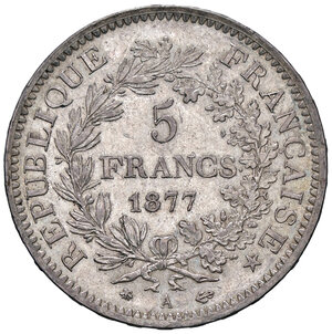 reverse: FRANCIA, Terza Repubblica - 5 Franchi, 1877 A