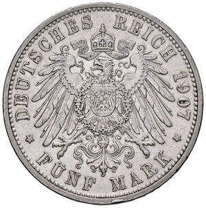 reverse: GERMANIA, Baden - 5 Marchi, 1907-G