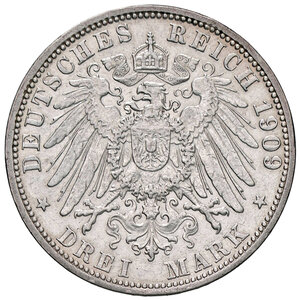 reverse: GERMANIA, Baden - 3 Marchi, 1909-G