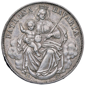 reverse: GERMANIA, Baviera - Ludovico II - Tallero, 1867