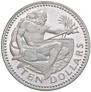 reverse: BARBADOS, 10 Dollars, 1974