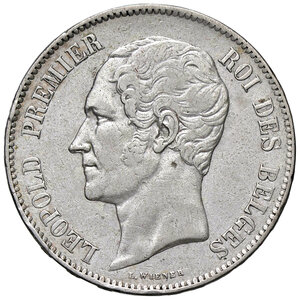 obverse: BELGIO, Leopoldo I - 5 Franchi, 1851