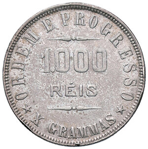 reverse: BRASILE, 1000 reis, 1908