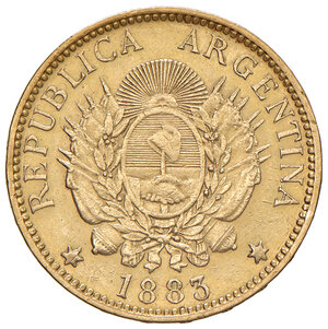 reverse: ARGENTINA, 5 Pesos, 1883