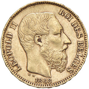 obverse: BELGIO, Belgio. Leopoldo II - 20 Franchi, 1868