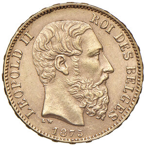 obverse: BELGIO, Belgio. Leopoldo II - 20 Franchi, 1875