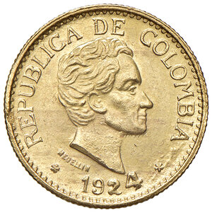 obverse: COLOMBIA, 5 Pesos, 1924