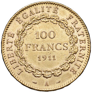 reverse: FRANCIA, Terza Repubblica - 100 Franchi, 1911