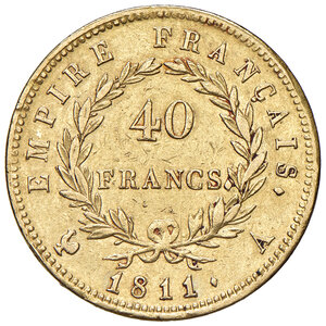 reverse: FRANCIA, Napoleone I - 40 Franchi, 1811