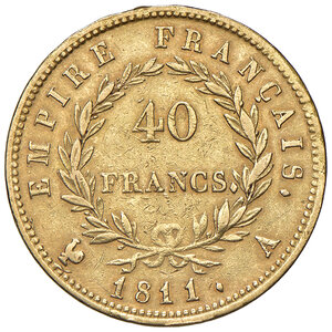 reverse: FRANCIA, Napoleone I - 40 Franchi, 1811