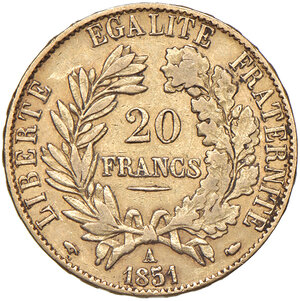 reverse: FRANCIA, Seconda Repubblica - 20 franchi, 1851