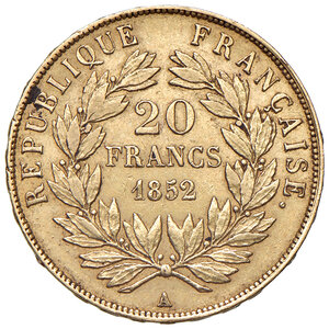 reverse: FRANCIA, Napoleone III - 20 Franchi, 1852