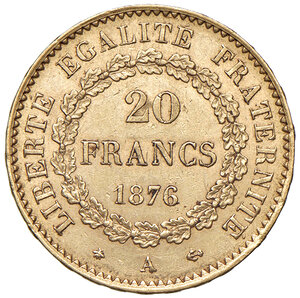 reverse: FRANCIA, Terza Repubblica - 20 Franchi, 1876