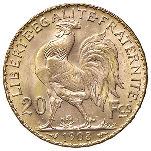 reverse: FRANCIA, Terza Repubblica - 20 Franchi, 1908