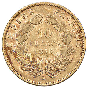 reverse: FRANCIA, Napoleone III - 10 Franchi, 1856