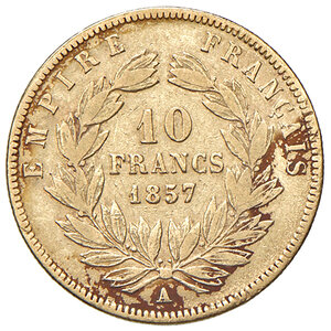 reverse: FRANCIA, Napoleone III - 10 Franchi, 1857