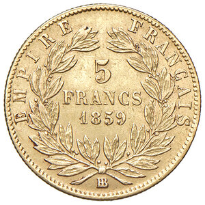 reverse: FRANCIA, Napoleone III - 5 Franchi, 1859