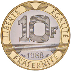 reverse: FRANCIA, Quinta Repubblica - 10 Franchi, 1988