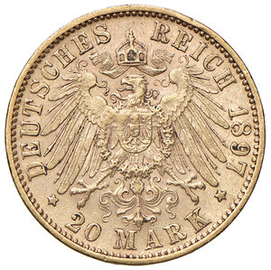 reverse: GERMANIA, Württemberg - 20 Marchi, 1897