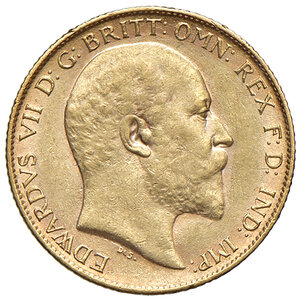 obverse: INGHILTERRA, Edward VII - ½ Sovereign, 1908