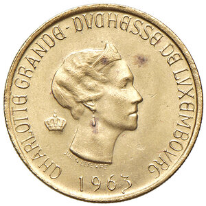 obverse: LUSSEMBURGO, Charlotte. 20 Franchi, 1963