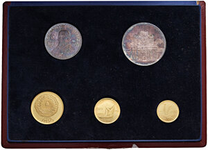 reverse: MALTA, Set di 5 valori. 50, 20, 10, 4 e 2 Liri, 1974