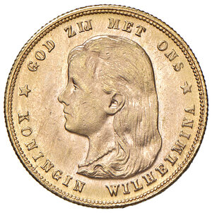 obverse: PAESI BASSI, Wilhelmina (1890-1948). 10 Gulden, 1897