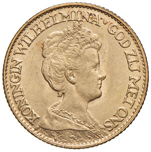 obverse: PAESI BASSI, Wilhelmina (1890-1948). 10 Gulden 1917, 1917