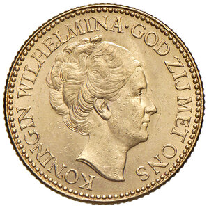 obverse: PAESI BASSI, Wilhelmina (1890-1948). 10 Gulden 1925, 1925