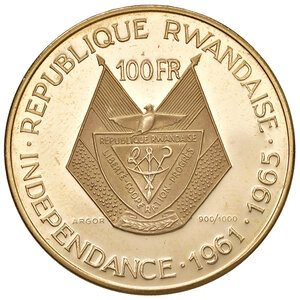 reverse: RWANDA, 100 Franchi, 1965