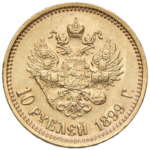 reverse: RUSSIA, Nicola II (1894-1917). 10 Rubli ЭБ. San Pietroburgo, 1899