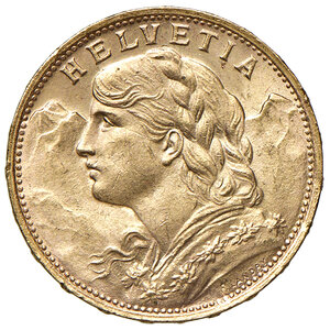 obverse: SVIZZERA, 20 Franchi, 1922