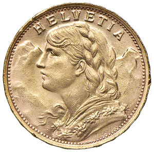 obverse: SVIZZERA, 20 Franchi, 1947