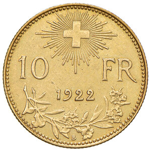 reverse: SVIZZERA, 10 Franchi, 1922