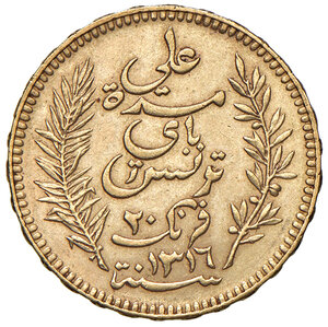 reverse: TUNISIA, 20 Franchi, 1898