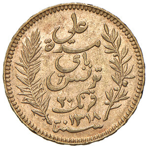 reverse: TUNISIA, 20 Franchi, 1900