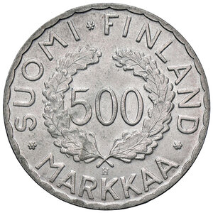 reverse: FINLANDIA, 500 Markkaa, 1952